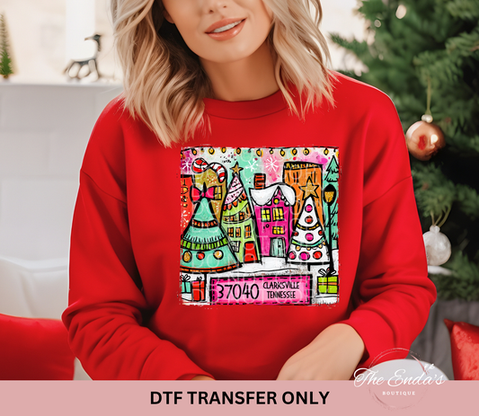 Personalized Preppy Small Town Christmas DTF Transfer