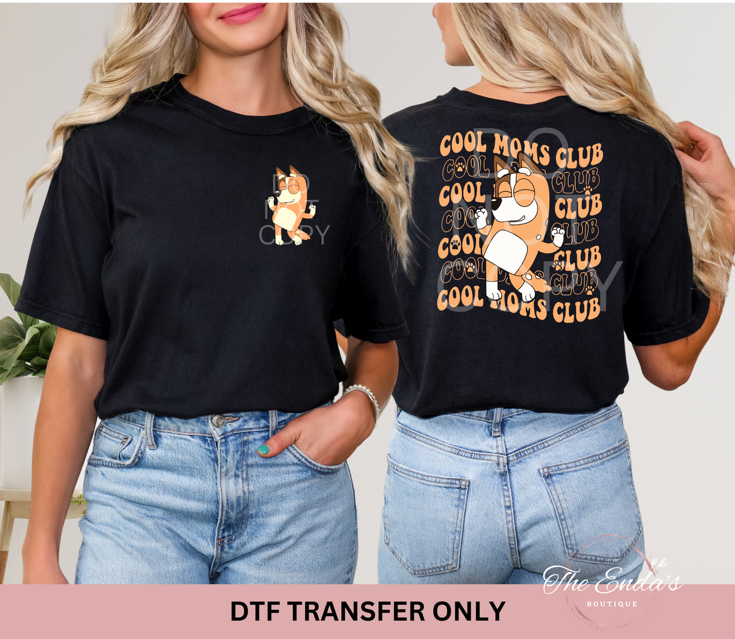 Cool Moms Club (FRONT/BACK SET) DTF Transfer