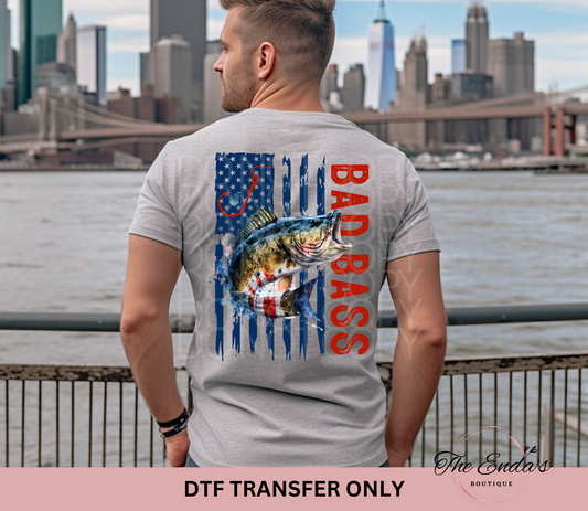 Bad Bass Flag DTF Transfer