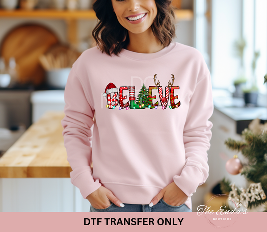 Christmas Believe DTF Transfer
