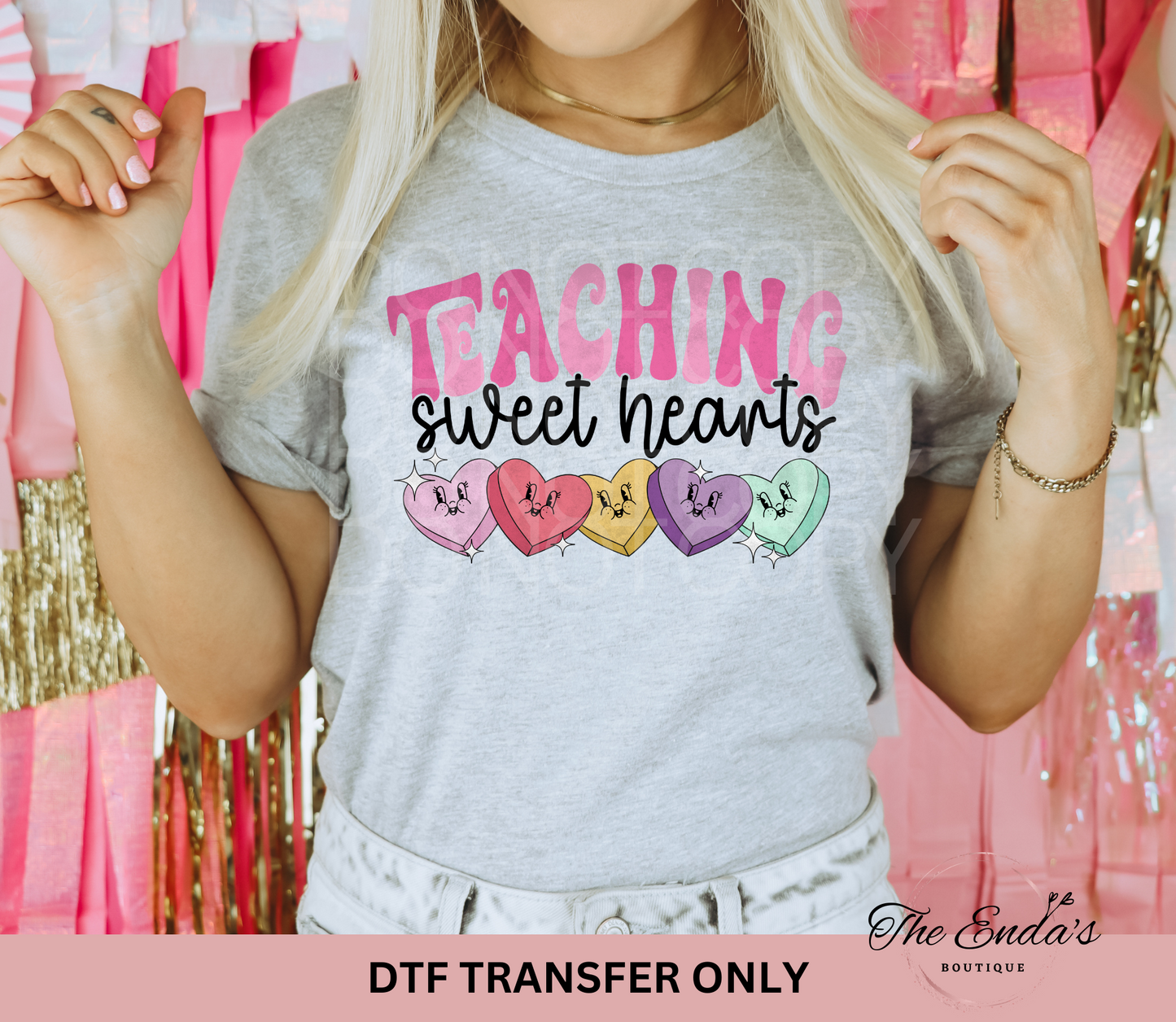 Teaching Sweet Hearts DTF Transfer