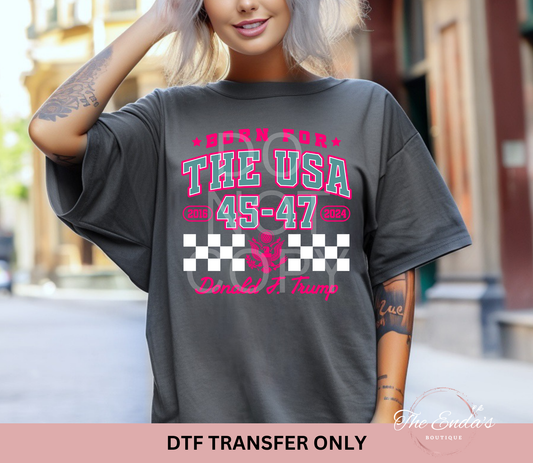 Born For The USA (Pink) DTF Transfer