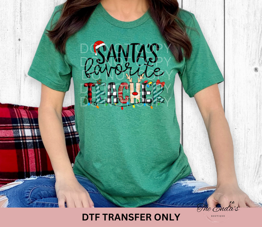 Santa's Favorite Teacher DTF Transfer