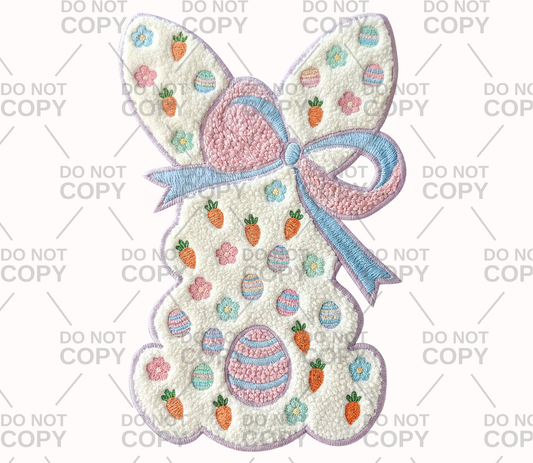 Faux Crochet Easter Bunny Coquette DTF Transfer