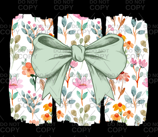 Watercolor Floral Coquette Split Brushstroke DTF Transfer