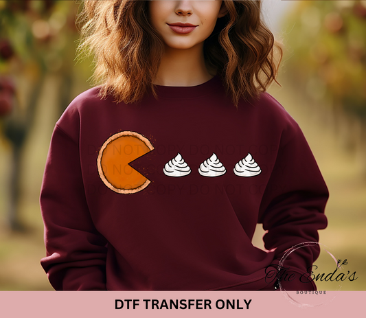 Pacman Pumpkin Pie DTF Transfer