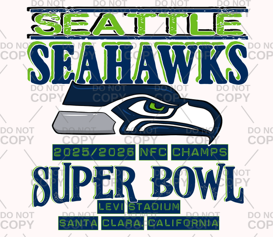 Seattle NFC Champs SB DTF Transfer