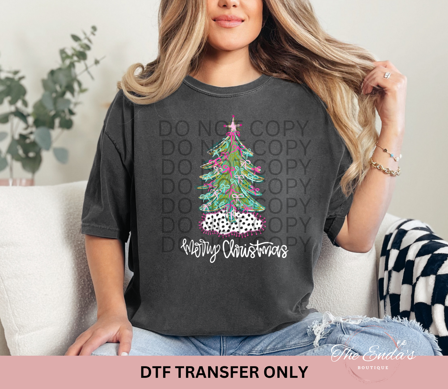 Merry Christmas Coquette Dalmatian DTF Transfer