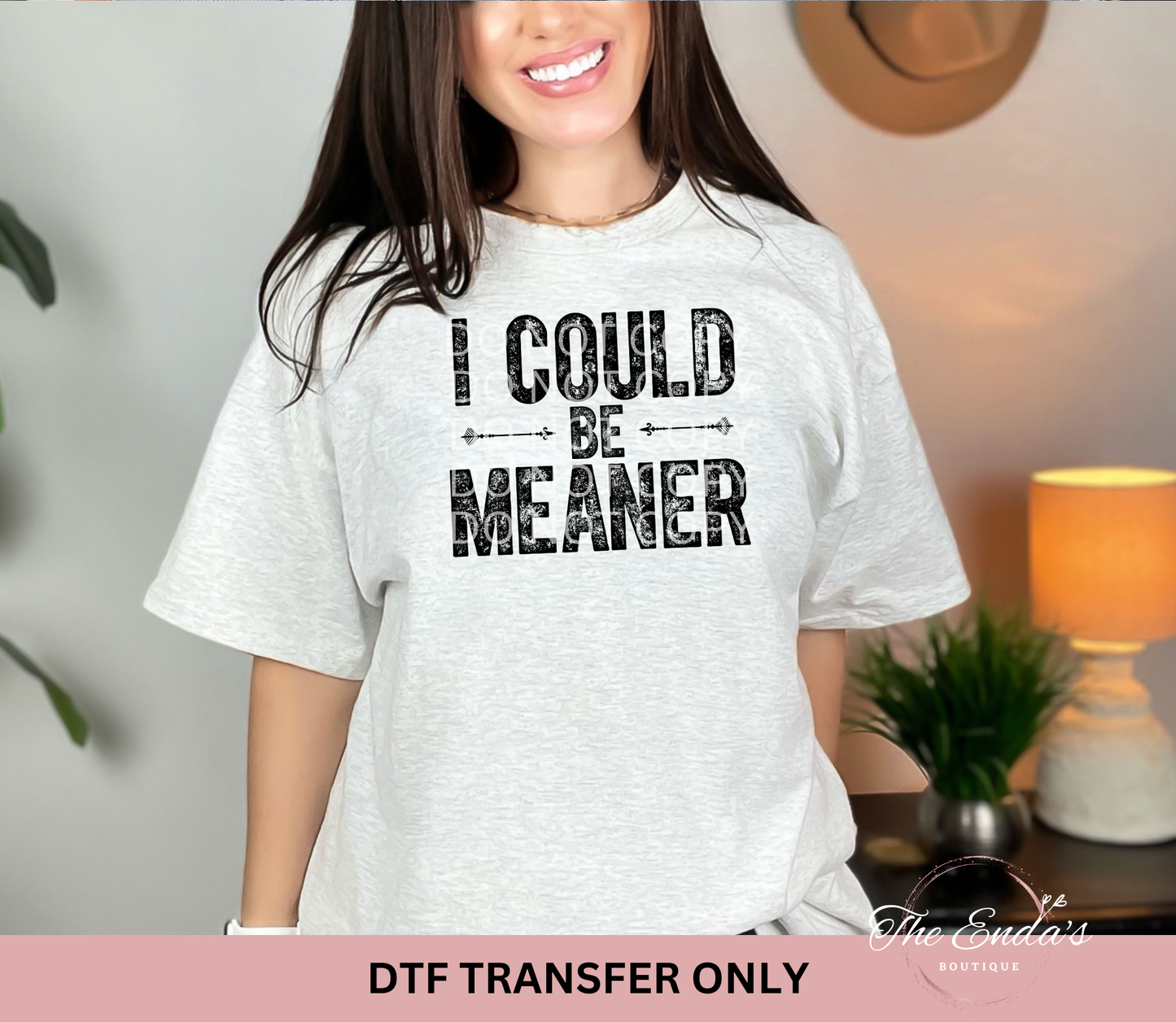 Distressed I Could Be Meaner DTF Transfer