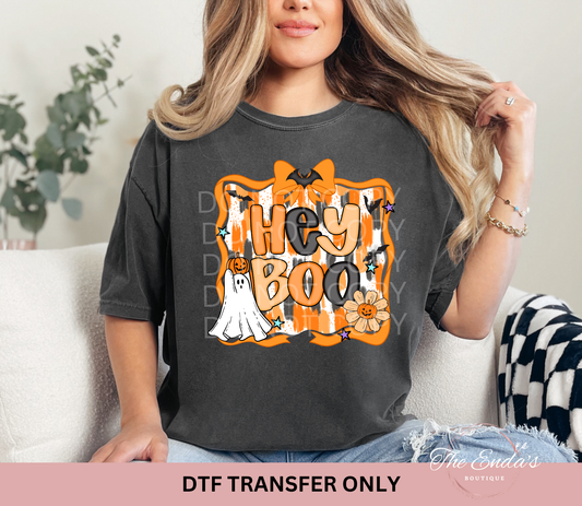 Preppy Brushstroke Hey Boo DTF Transfer