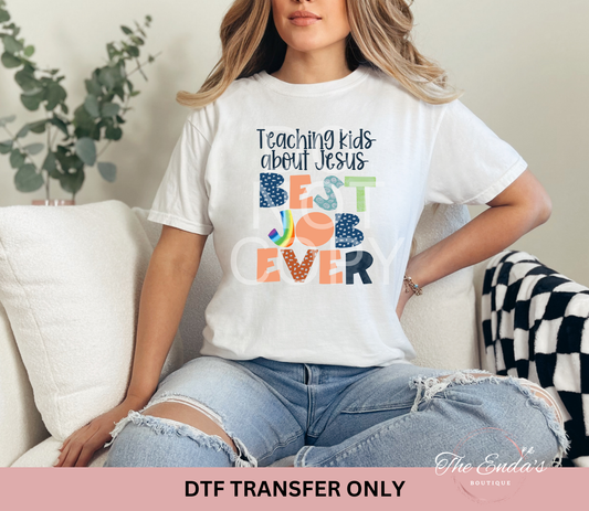 Teaching Kids About Jesus DTF Transfer