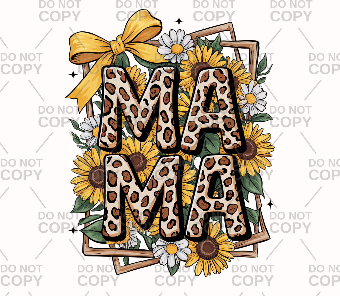 Leopard Sunflower Mama Coquette DTF Transfer
