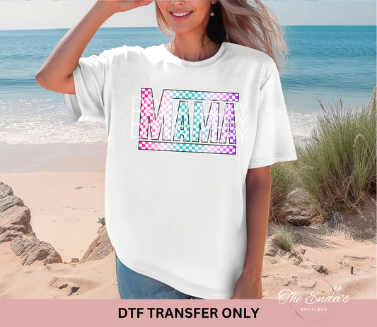 Retro Checkered Mama DTF Transfer