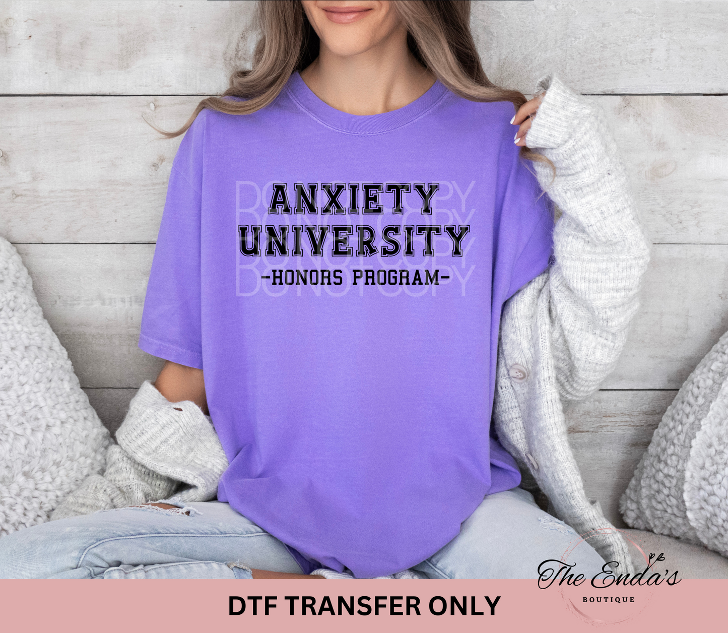 Anxiety University Honors Program DTF Transfer