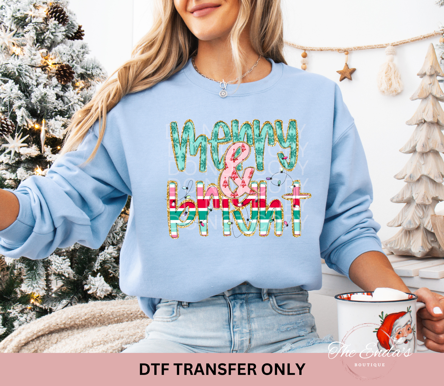 Merry & Bright DTF Transfer
