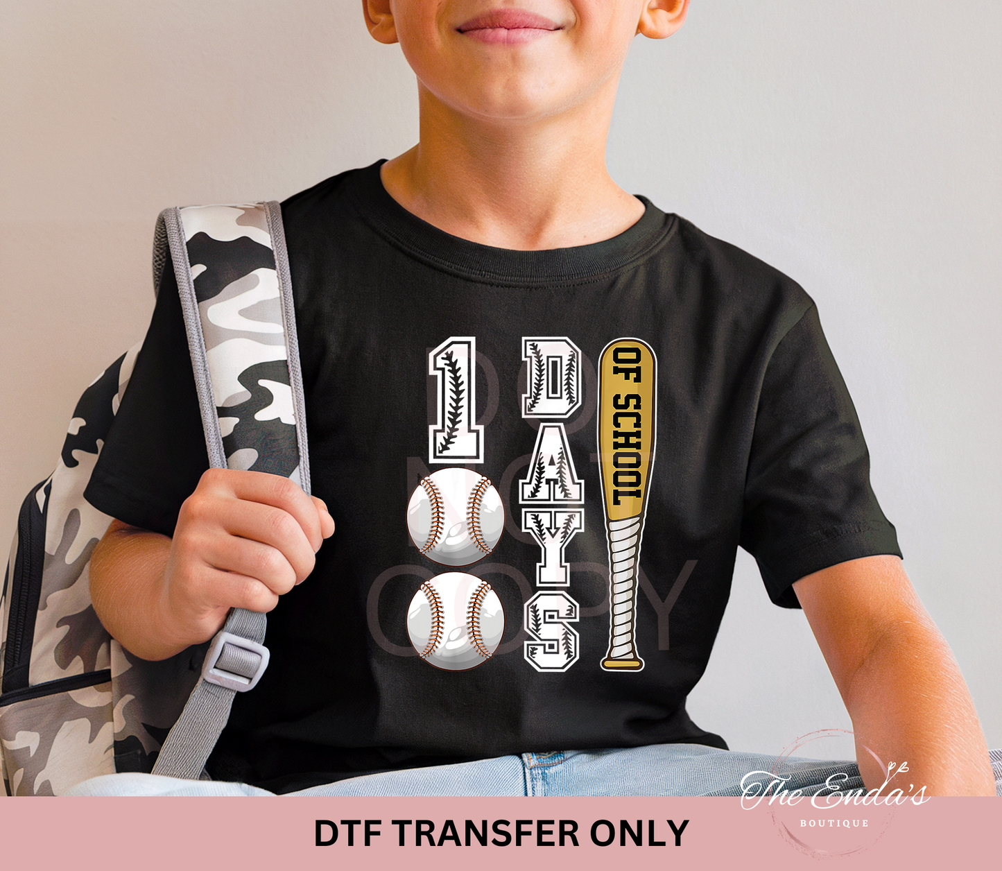 Baseball 100 Days Of School DTF Transfer