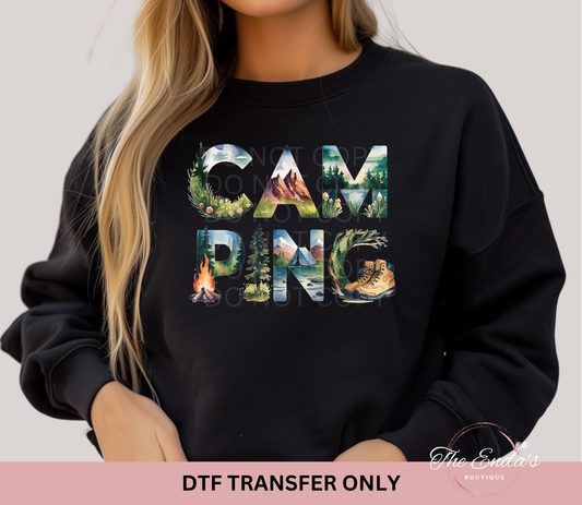 Watercolor Camping DTF Transfer