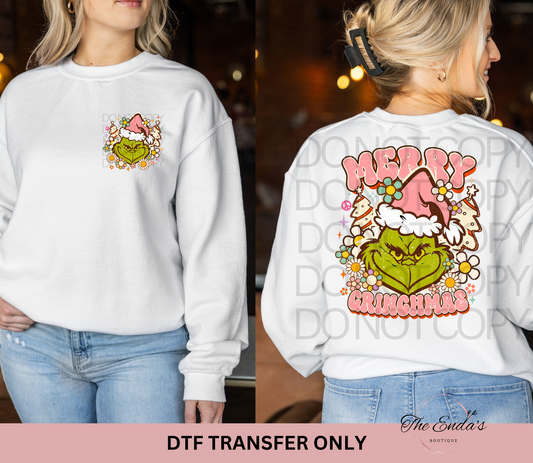 Merry Grinchmas (FRONT/BACK SET) DTF Transfer