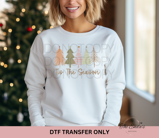 Boho Tis The Season Trees DTF Transfer