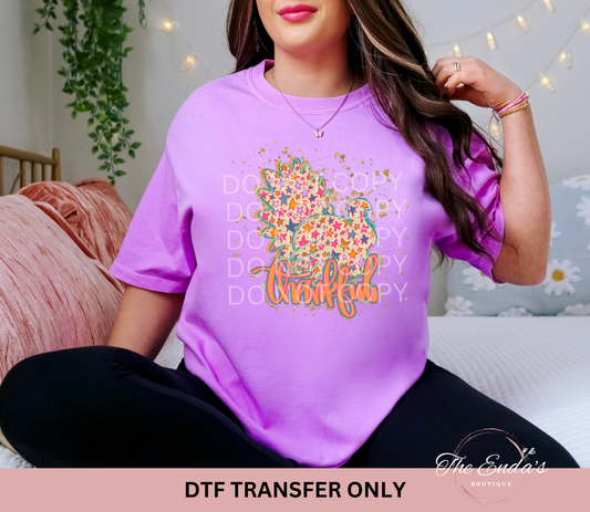 Preppy Thankful Turkey DTF Transfer