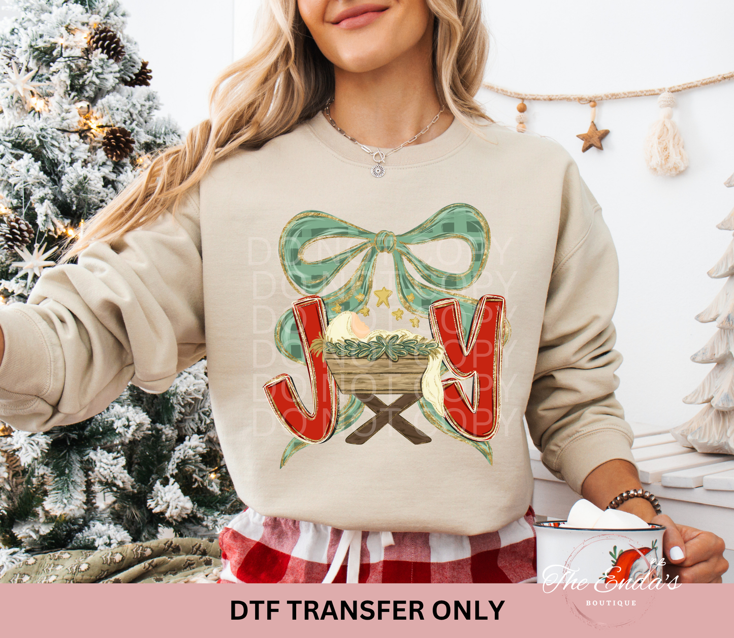 Joy Baby Jesus Christmas Coquette DTF Transfer