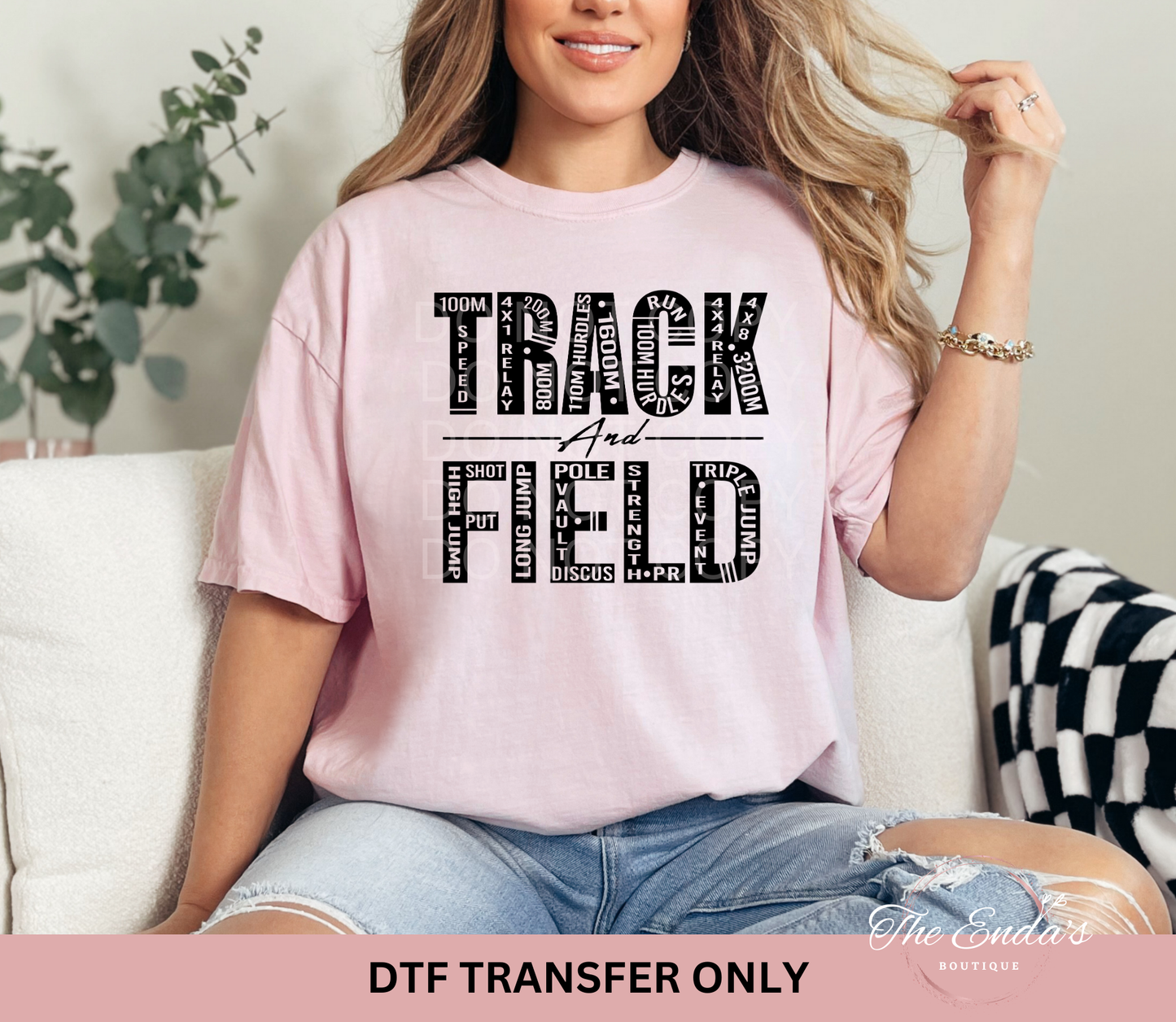 Track and Field With Words DTF Transfer