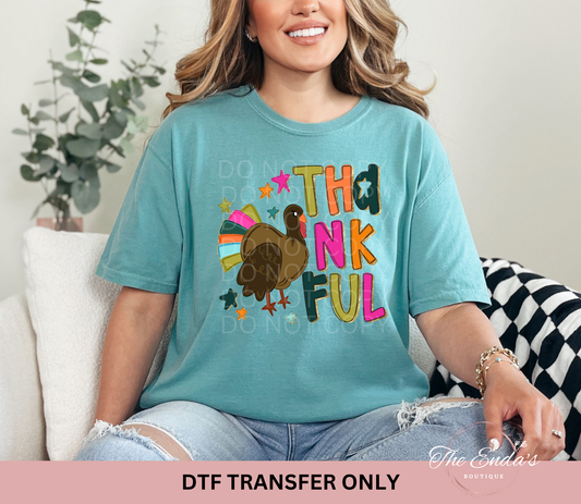 Doodle Thankful Turkey DTF Transfer