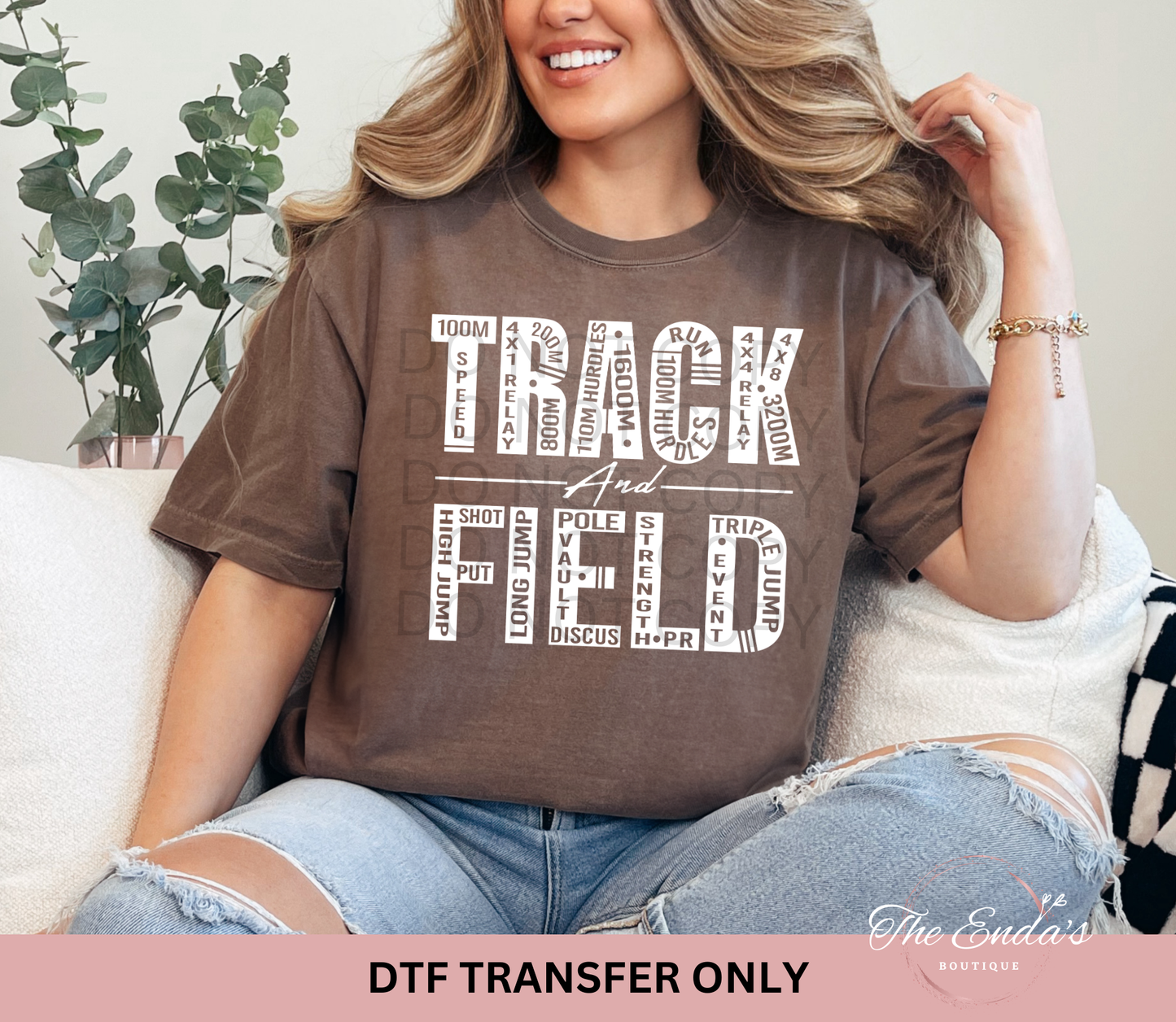 Track and Field With Words DTF Transfer