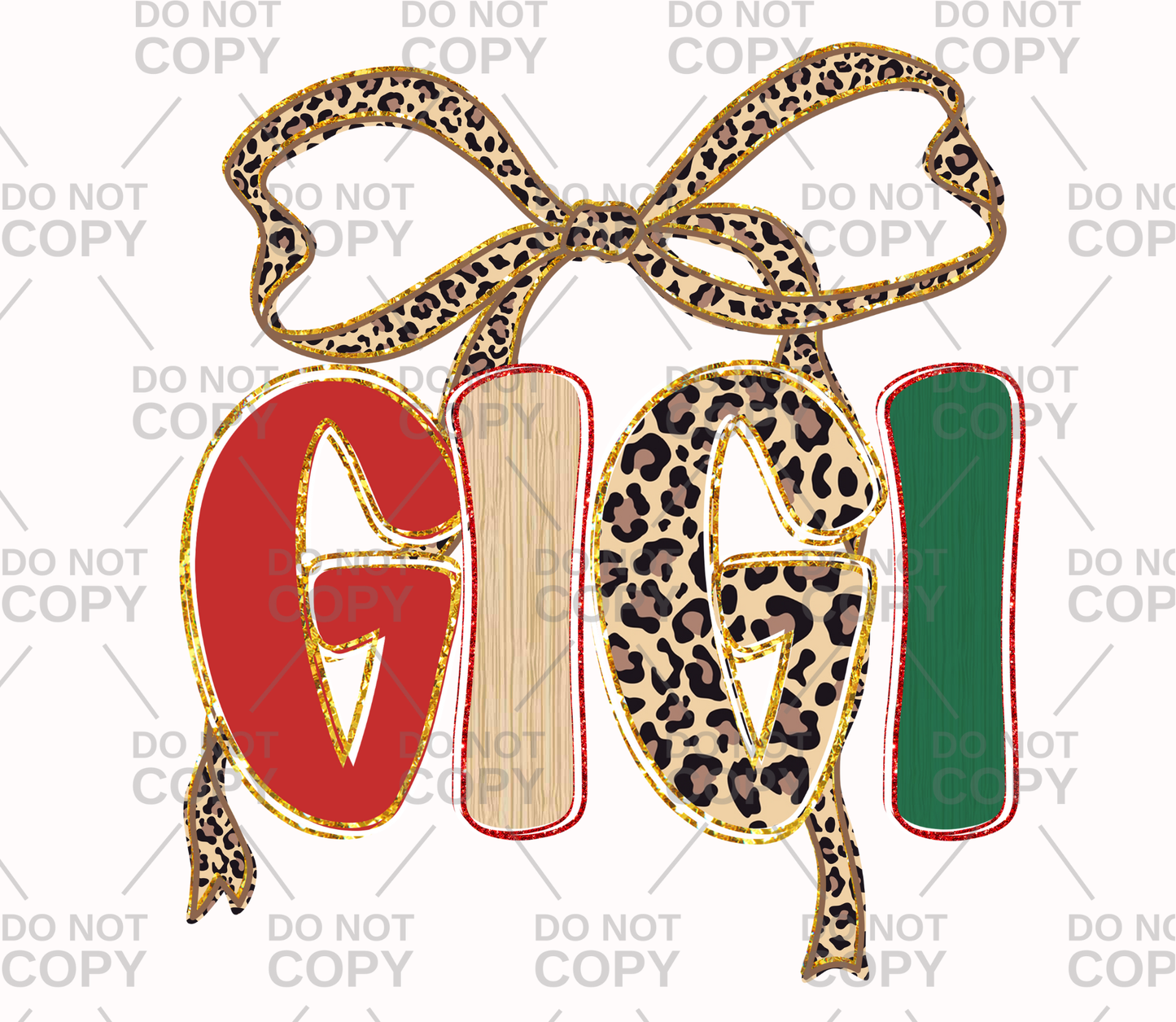 Christmas GIGI Leopard Coquette DTF Transfer