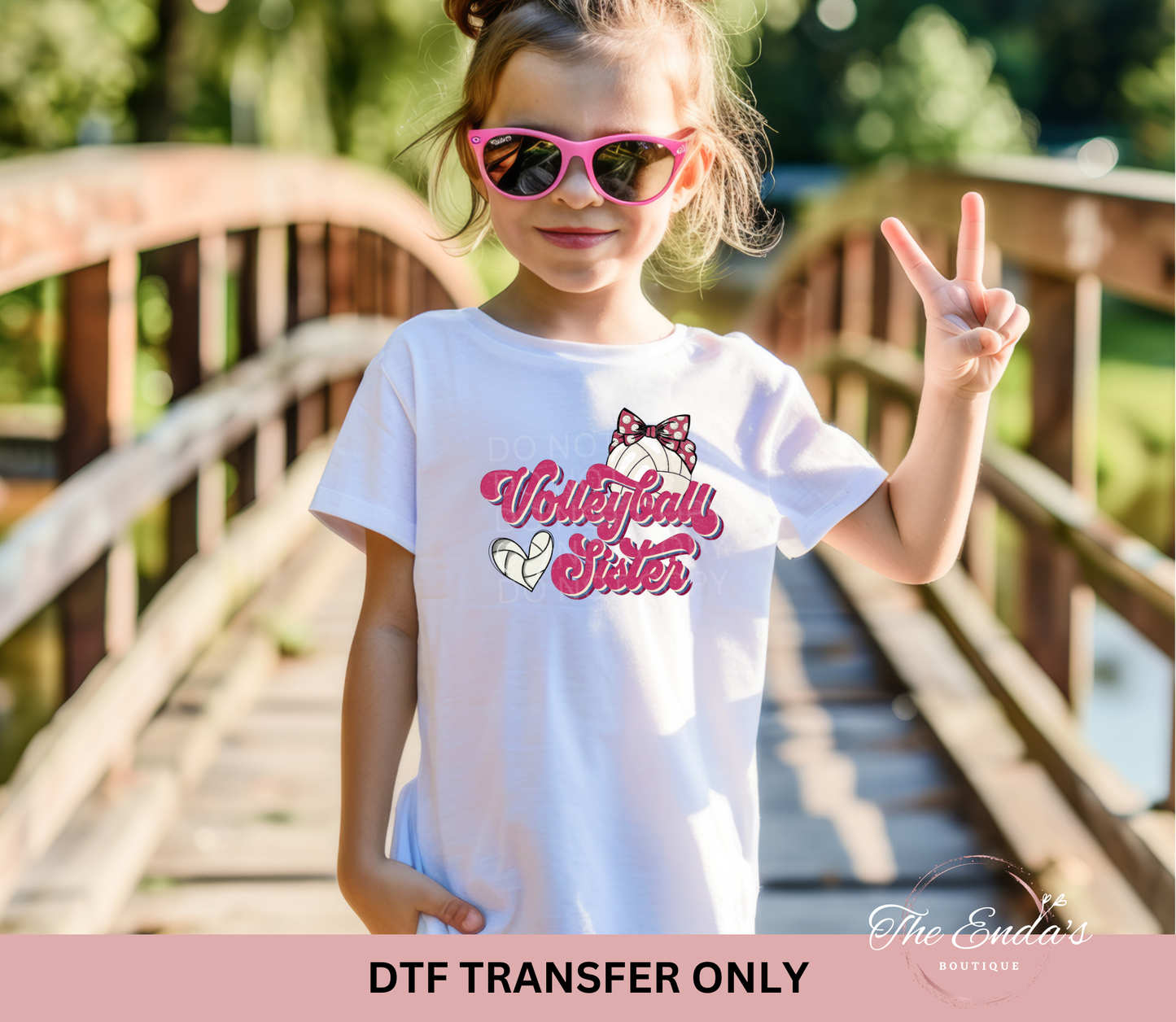 Pink Volleyball Sister DTF Transfer