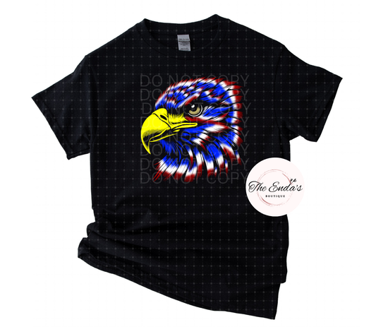 Patriotic Tie Dye Eagle Short Sleeve T-Shirt