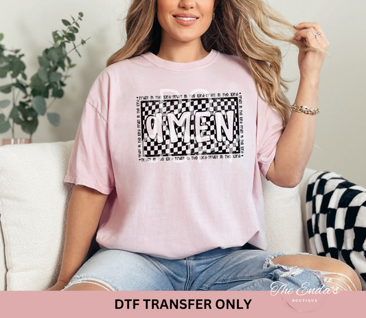 Checkered Amen Trust In The Lord DTF Transfer