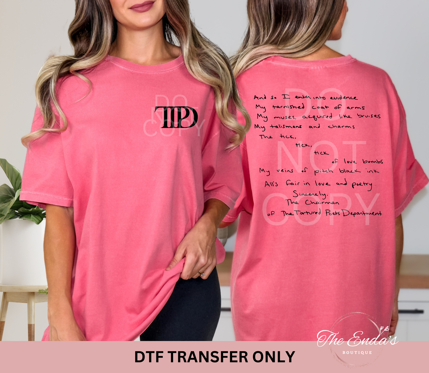 TTPD (FRONT/BACK SET) DTF Transfer