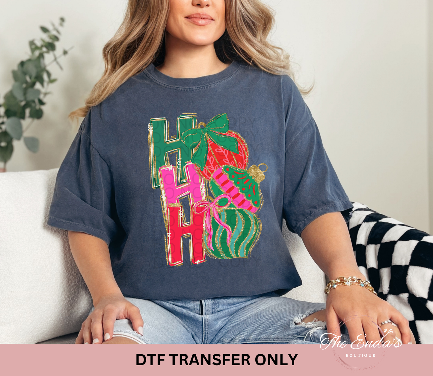 Hohoho Christmas Bulbs DTF Transfer