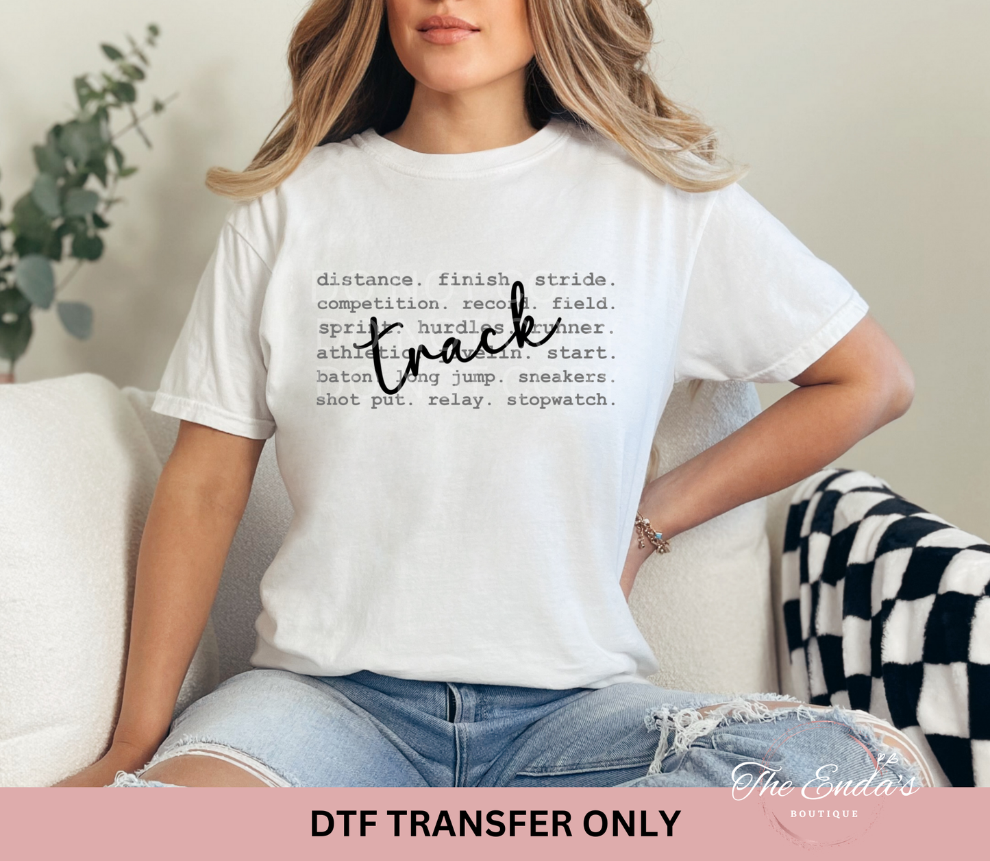 Track Distance Finish Stride DTF Transfer