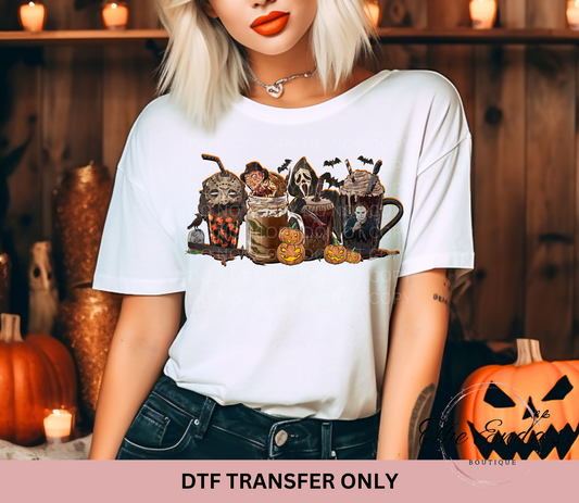 Horror Coffee Cups DTF Transfers