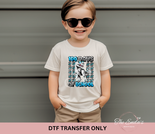 100 Days Of School Shark DTF Transfer