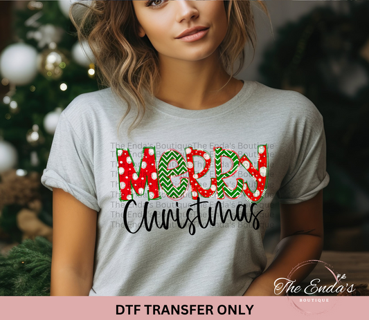 Merry Christmas DTF Transfer