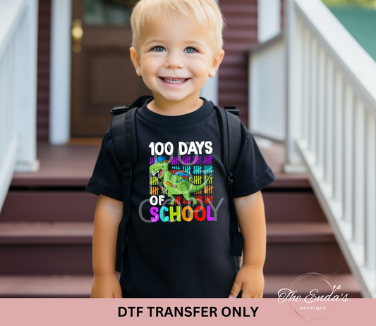 100 Days Of School Dinosaur DTF Transfer