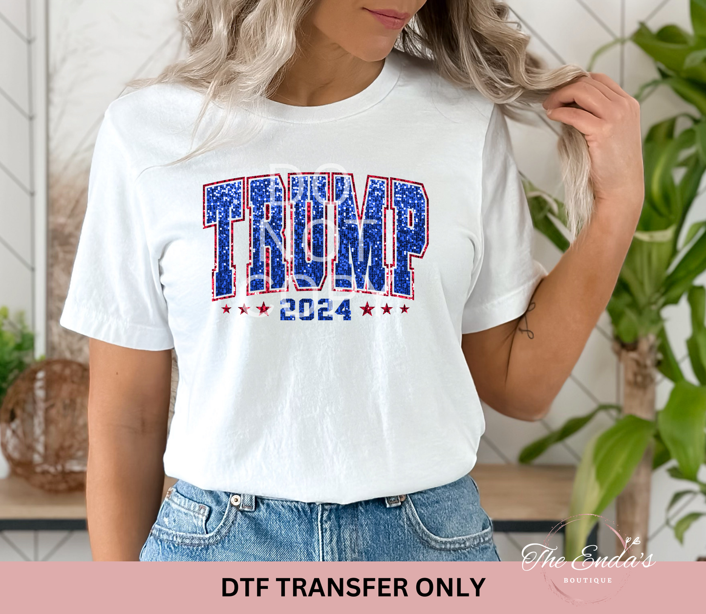 Trump Faux Sequin DTF Transfer