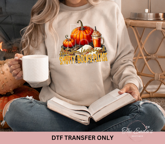 Autumn Leaves & Smutty Books Please DTF Transfer