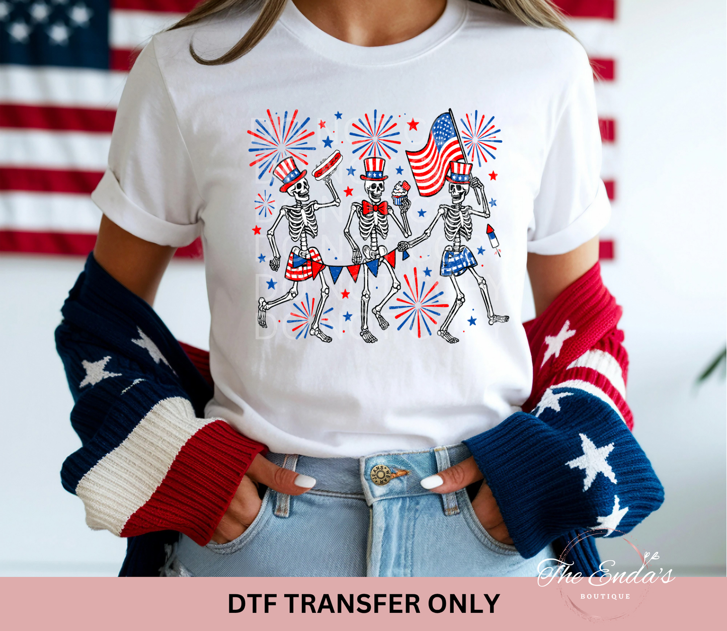 Patriotic Skellie DTF Transfer