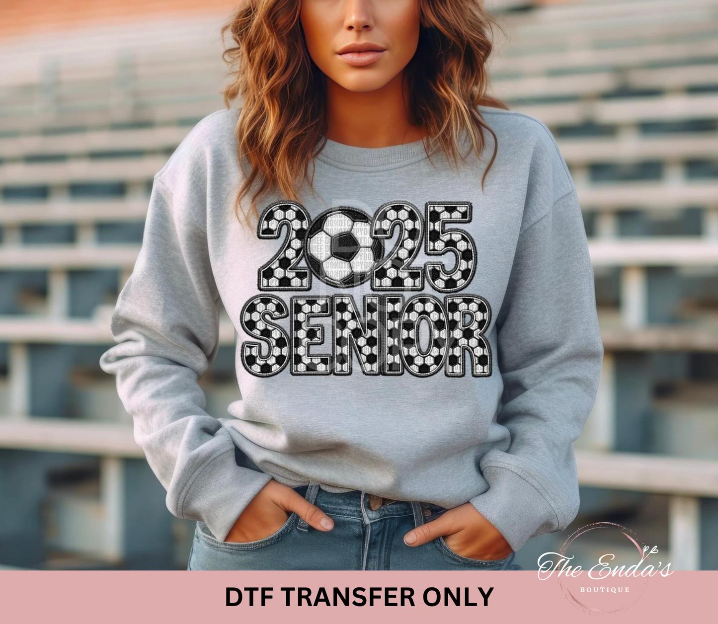 2025 Senior Soccer Faux Embroidery DTF Transfer