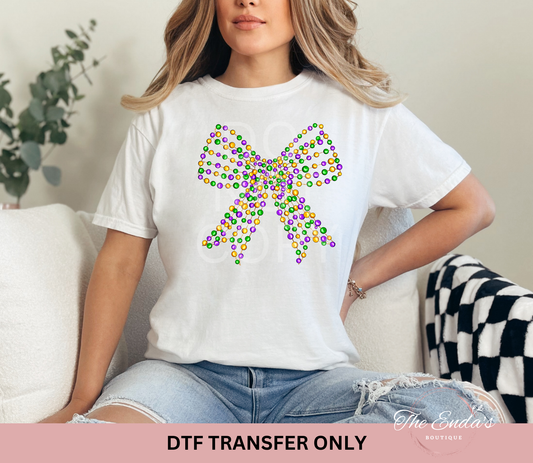 Mardi Gras Bow DTF Transfer