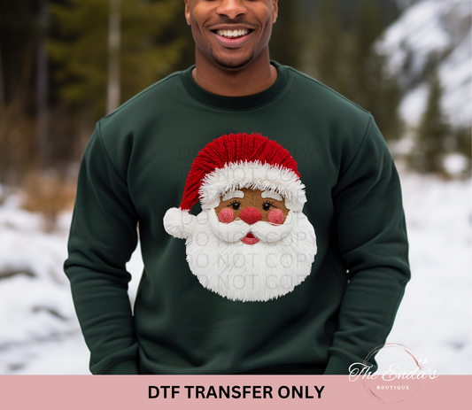 Faux Yarn String Brown Santa DTF Transfer