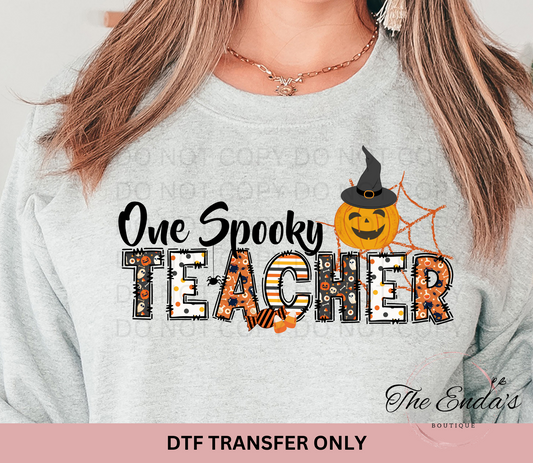 One Spooky Teacher DTF Transfer