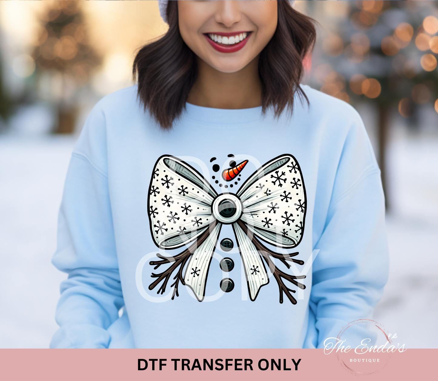 Snowman Bow DTF Transfer