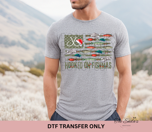 Hooked On Fishmas DTF Transfer