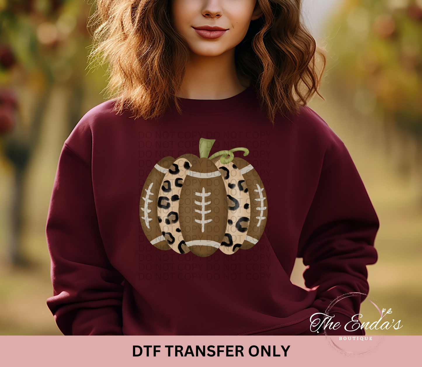 Football Pumpkin DTF Transfer