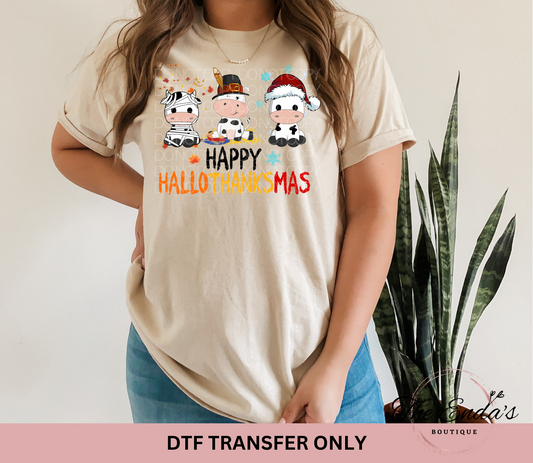 Happy Hallothanksmas DTF Transfer